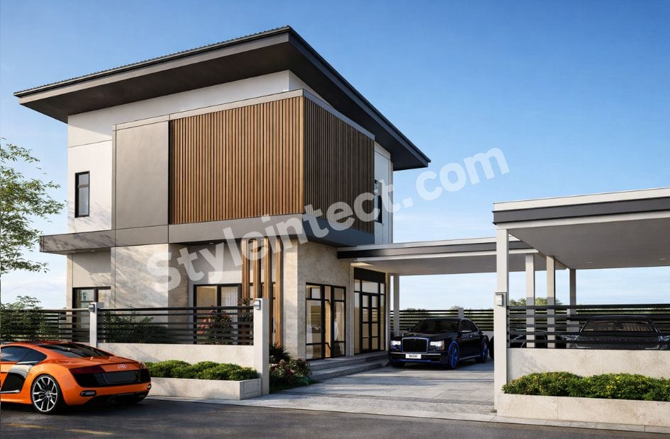 Affordable Architect Exterior Design – Horizon Crest Villa | Modern Luxury House Elevation & Contemporary Home Architecture