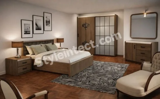 Modern Wooden Bedroom Interior Design with Smart Wardrobe and Elegant Storage Solutions