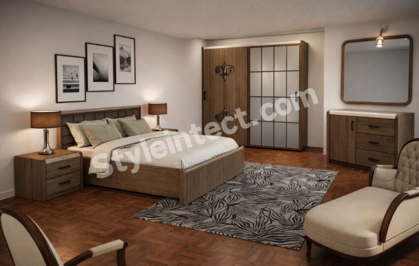 Modern Wooden Bedroom Interior Design with Smart Wardrobe and Elegant Storage Solutions