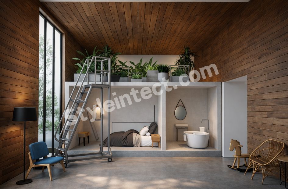 Modern Luxury Loft Bedroom Interior Design with Smart Space Planning and Contemporary Home Interior Solutions
