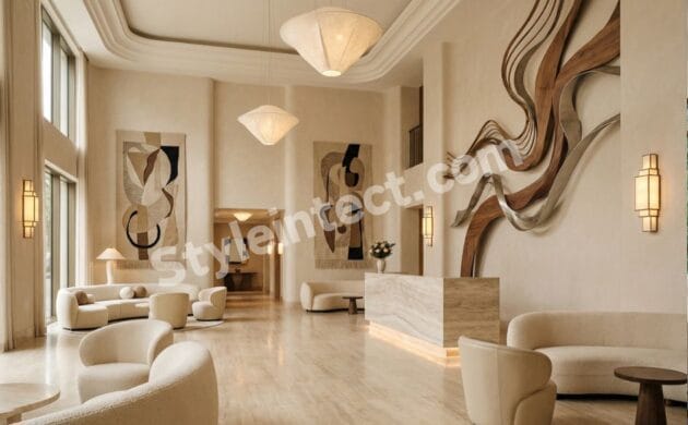 Luxury Hotel Lobby Interior Design with Modern Architecture and Elegant Contemporary Interiors