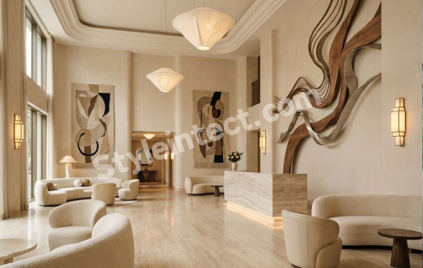 Luxury Hotel Lobby Interior Design with Modern Architecture and Elegant Contemporary Interiors