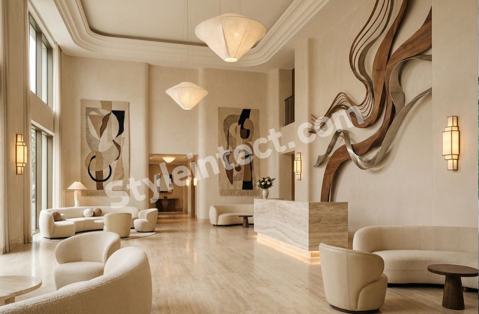 Luxury Hotel Lobby Interior Design with Modern Architecture and Elegant Contemporary Interiors