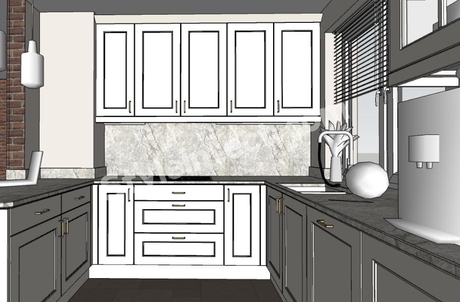 Classical Kitchen Design for Modern House with White Cabinets