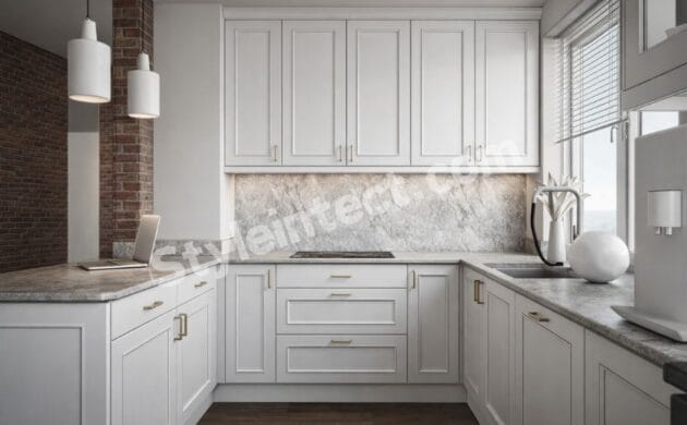 Classical Kitchen Design for Modern House with White Cabinets