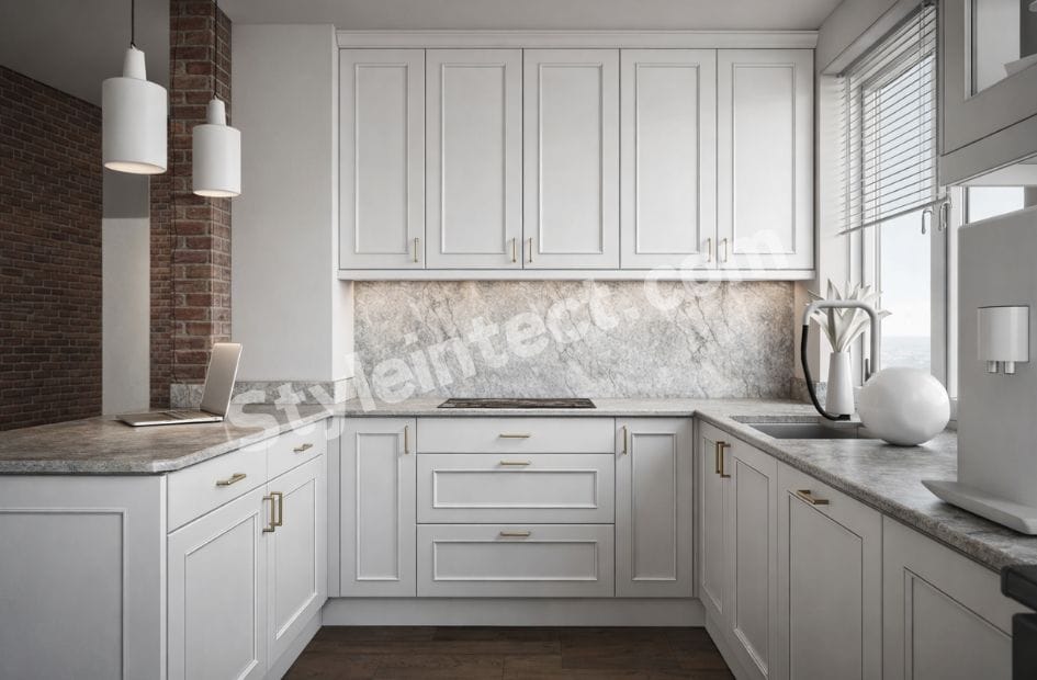 Classical Kitchen Design for Modern House with White Cabinets