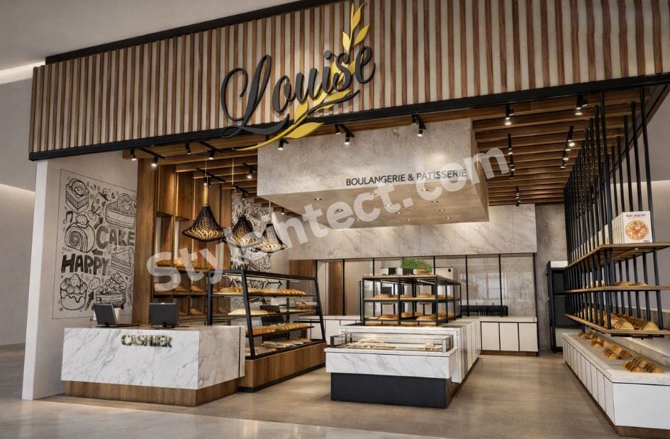 Modern Bakery Interior Design for a Premium Boulangerie, Patisserie & Café