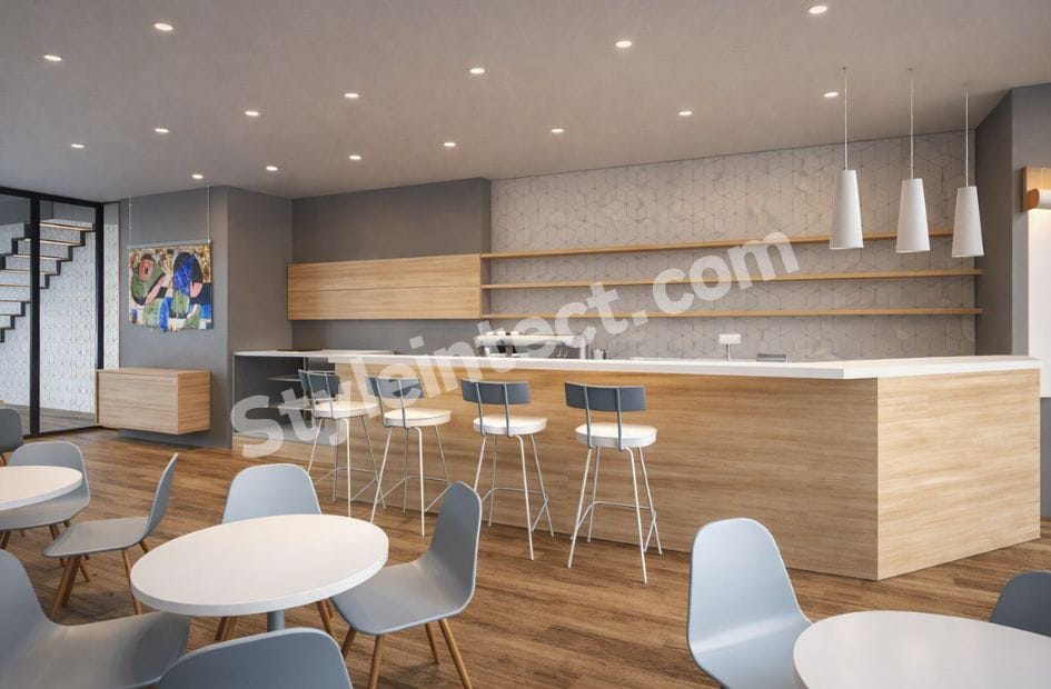 Modern Commercial Interior Design for Scandinavian-Style Cafés and Contemporary Retail Spaces