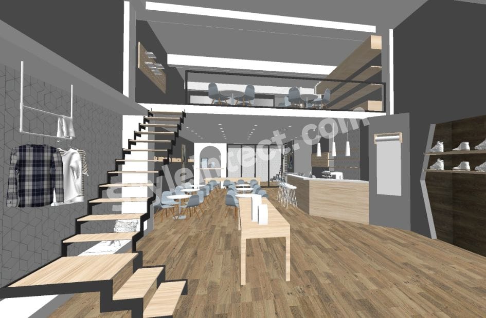 Modern Commercial Interior Design for Scandinavian-Style Cafés and Contemporary Retail Spaces