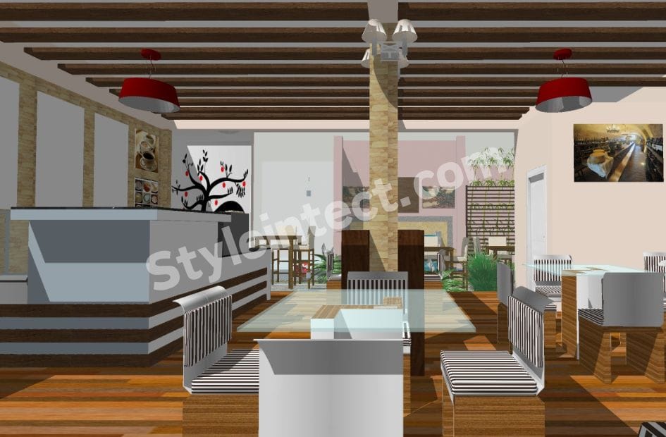 Modern Restaurant Interior Design with Warm Wood, Contemporary Furniture & Nature-Inspired Décor