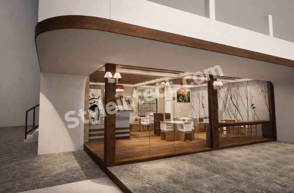 Modern Restaurant Interior Design with Warm Wood, Contemporary Furniture & Nature-Inspired Décor