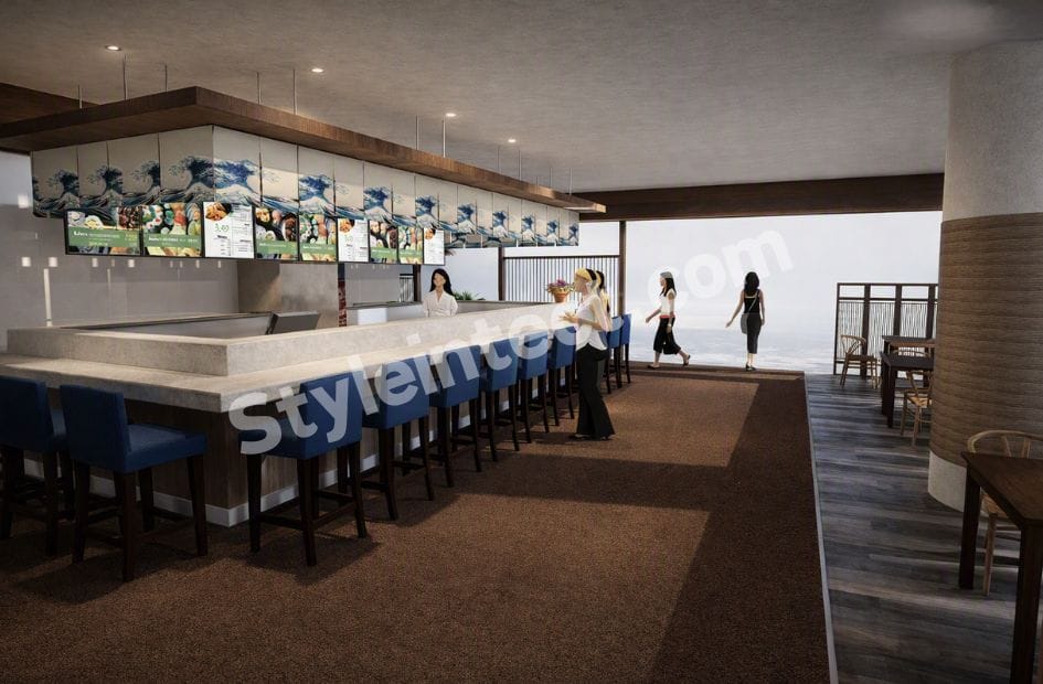 Modern Japanese-Inspired Restaurant Interior Design: Contemporary Café & Dining Space