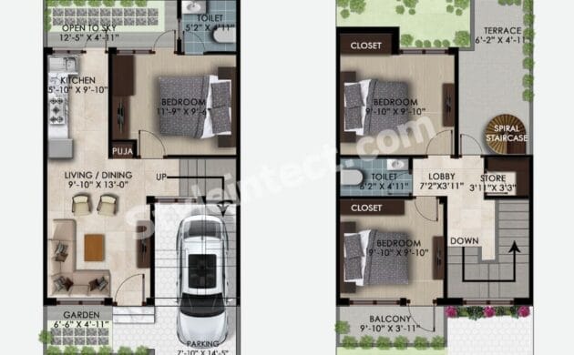 Modern 3 Bedroom Duplex House Design: Smart 3 BHK House Plan for Contemporary Indian Living