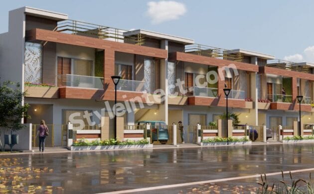 Modern Townhouse Design with Contemporary House Elevation and Residential Architecture