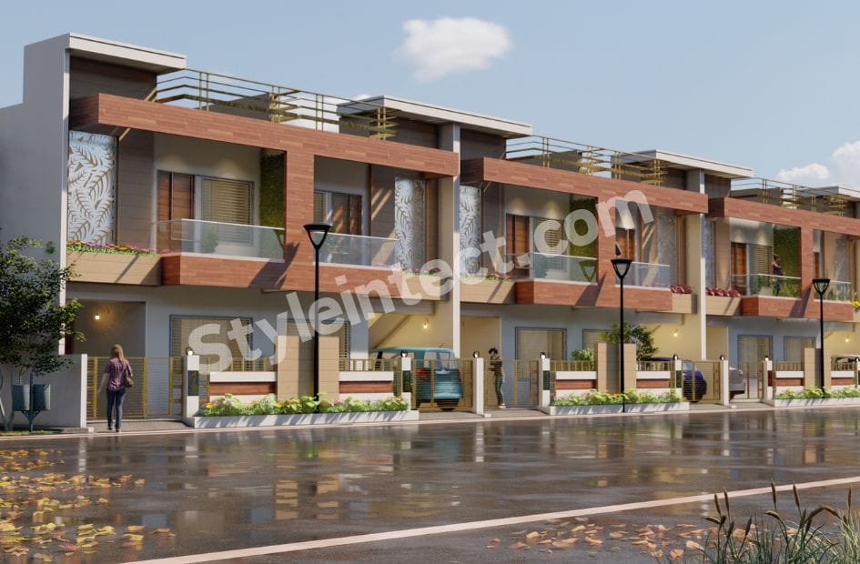 Modern Townhouse Design with Contemporary House Elevation and Residential Architecture
