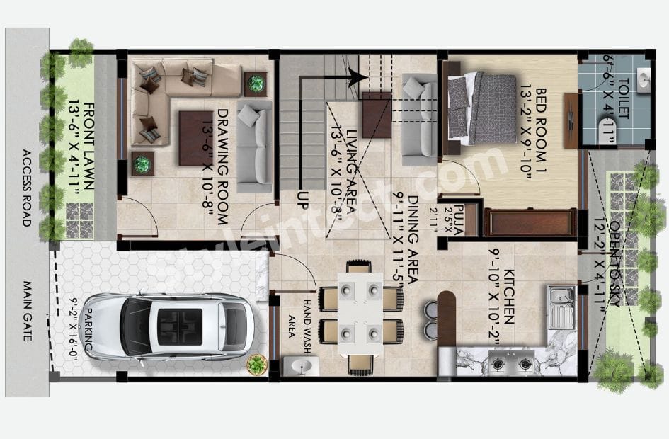 Modern 3 Bedroom House Plan: Stylish Two-Storey Home Design for Modern Families