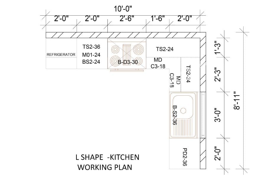 L-Shaped Kitchen Working Plan: A Smart Modular Kitchen Layout for Modern Homes
