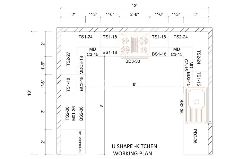U-Shaped Kitchen Working Plan: Modern U-Shaped Kitchen Design for Smart and Efficient Homes