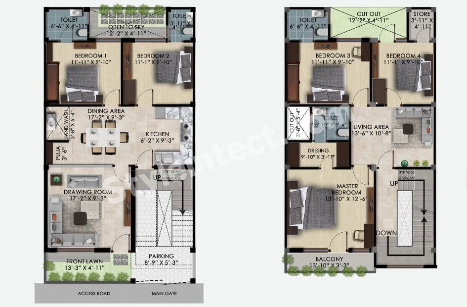 Modern 4 Bedroom Duplex House Design: A Smart, Stylish and Family-Friendly Floor Plan