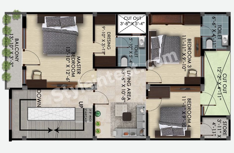 Modern 4 Bedroom Duplex House Design: A Smart, Stylish and Family-Friendly Floor Plan