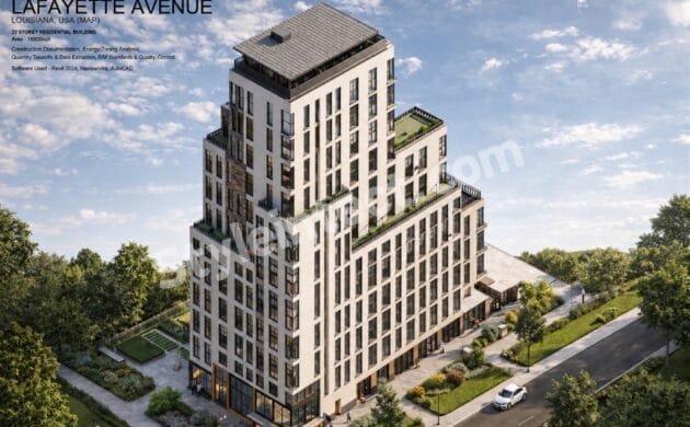 Revit BIM Modeling Services for a 22-Storey Residential Building with Detailed Architectural Documentation