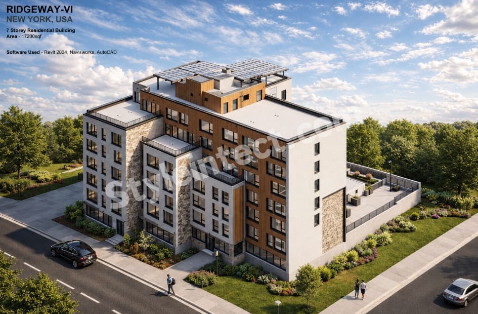 Revit BIM Modeling Services for a 7-Storey Residential Building in New York