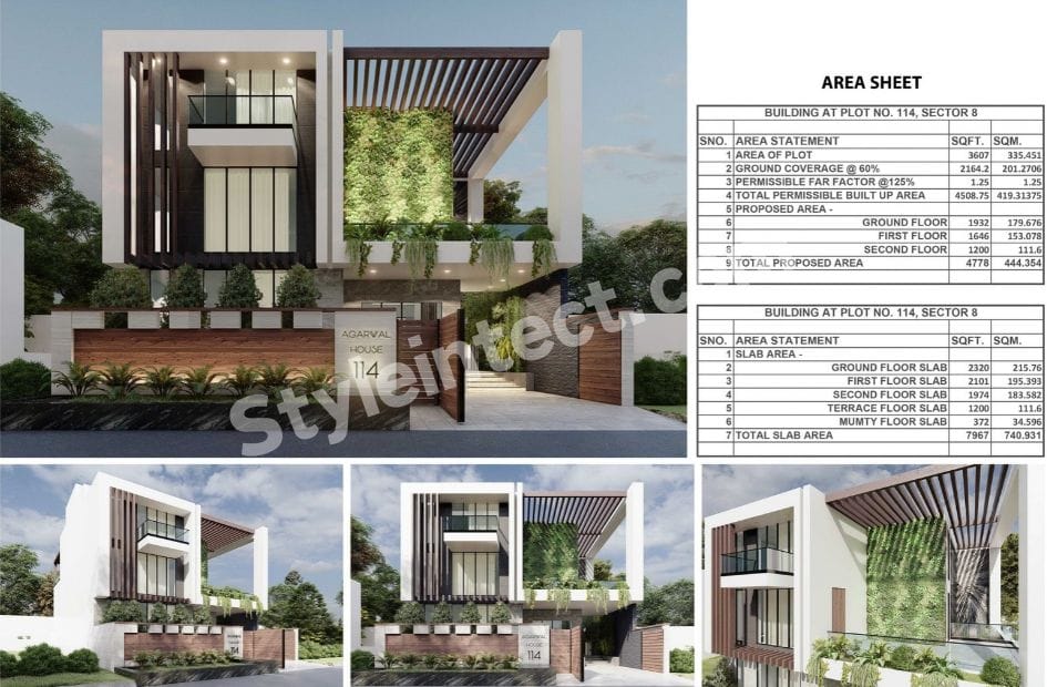 2D & 3D Architectural Design Services for a Modern Multi-Floor Residence